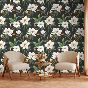 Tapetai - Baltos magnolijos