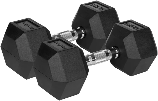 Hantle żeliwne gumowane HEX 2x12.5kg REBEL ACTIVE