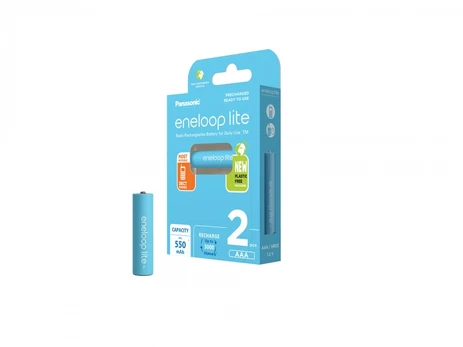 Įkraunamos baterijos Panasonic ENELOOP Lite BK-4LCCE/2BE, 550 mAh (2xAAA) BOOM