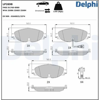 DELPHI LP2698 Brake pad set