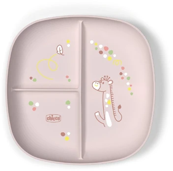 Lėkštutė Chicco Portioned, 1 m., plastikas, rožinė