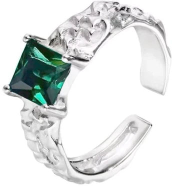 Sidabrinis žiedas Emerald Žalias