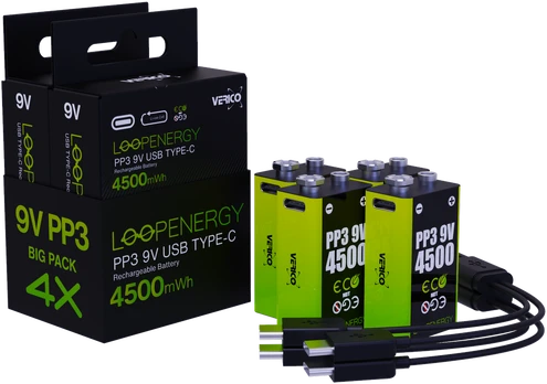 Verico 9V LoopEnergy 4500 4500mWh/Baltas/USB-C 4 Pa