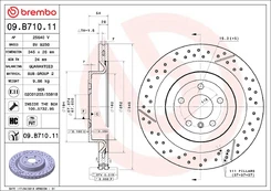 BREMBO 09.B710.11 Brake Disc kaina