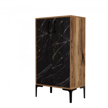 Batų dėžė Prag-Walnut, Black Marble Graikinis riešutas Juodas