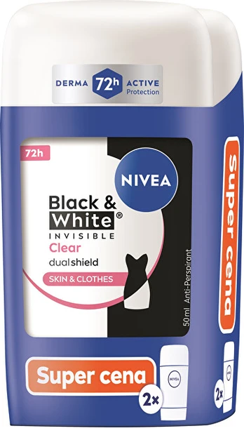 Nivea B&W Invisible Clear Duo solid antiperspirant set 2 x 50 ml 50ml