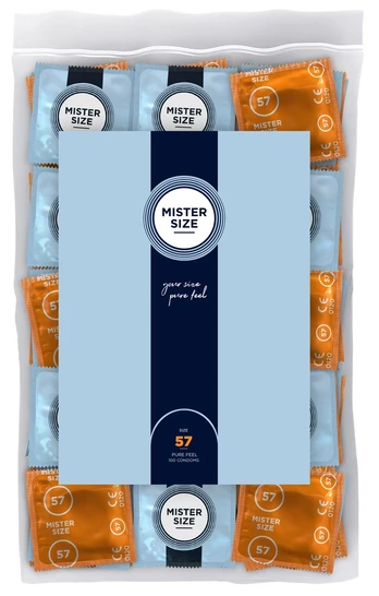 Mister Size 57mm pack of 100 Prezervatyvai