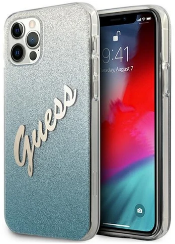 Telefono dėklas Guess, Apple iPhone 12 Pro Max, skaidri/mėlyna