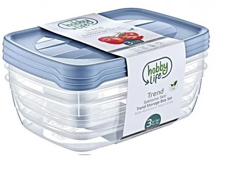 Priešpiečių dėžutė su dangteliu, 2 L, 3 vnt.