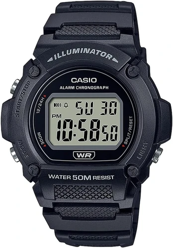 Casio W-219h-1avef Juodas Vyriškas Laikrodis