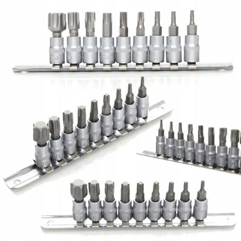 Kraft&dele Torx antgaliai 9 vnt. 1/4" T10-t60