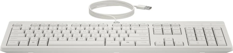 HP 225 G2 USB Wired Mouse Keyboard Combo, Copilot Key - Cashmere White - ESTONIAN