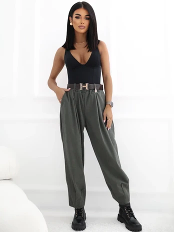 Rue Paris Kelnės-IT-SP-10626.29-khaki
