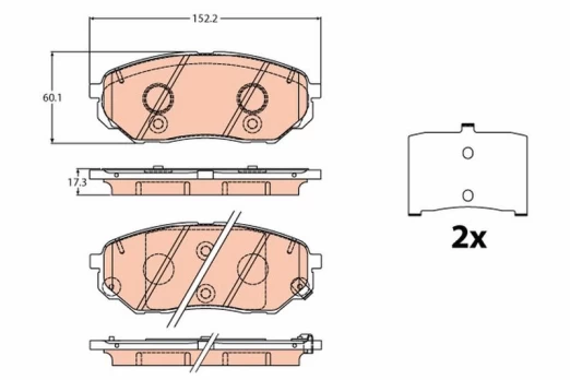 TRW GDB2195 Brake pad set