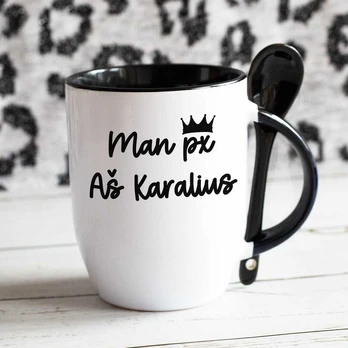 Puodelis su šaukšteliu "Aš karalius"