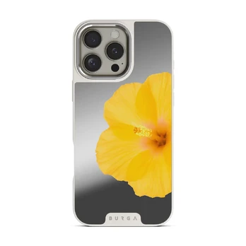 Hibiscus - iPhone 16 Pro Case, Elite Mirror Light (MagSafe) / Silver