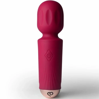 Rocks Off Mini Rechargeable Wand 16 Functions Azalea Red - Compact Silicone Massager