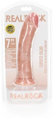 Realrock Curved Realistic Dildo with Suction Cup - 7""/ 18 cm