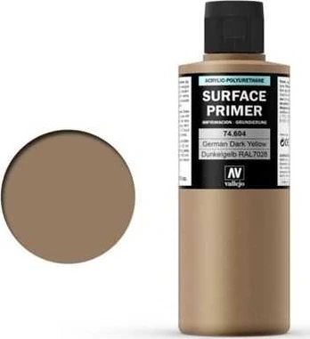Vallejo German Dark Geltona 200 ml. Podkład Akrylowy Vallejo Surface Primer universalus
