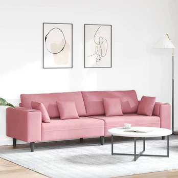 Sofa su pagalve Rožinė 250 x 77 x 76 cm Aksomas