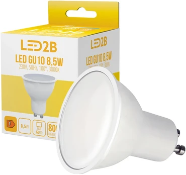 8,5W LED lemputė, GU10, balta, 3000K, 100°