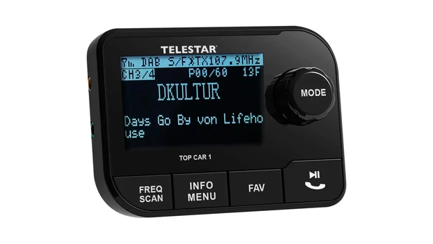 Telestar TOP CAR 1 DAB+ Car Adapteris, Bluetooth, FM Transmitter, Micro SD, Juodas