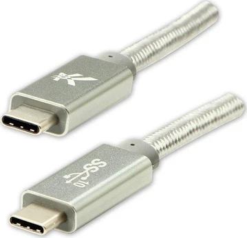 USB kabelis Logotipas USB-C - USB-C 1 m Baltas