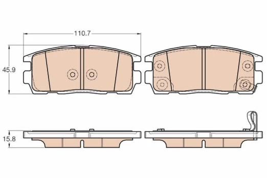 TRW GDB3566 Brake pad set