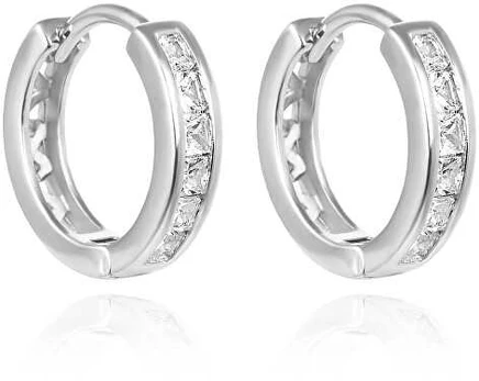 Agato Sparkling sidabrinis hoop earrings AGUC3469