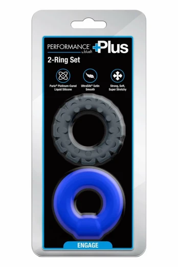 Performance Plus Engage Silicone Ring Set - Smooth & Textured, 2 pcs