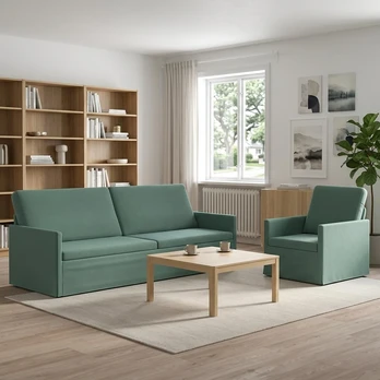 Sofa Sofos komplektas 2 vnt. Jūrinė žalia Aksomas