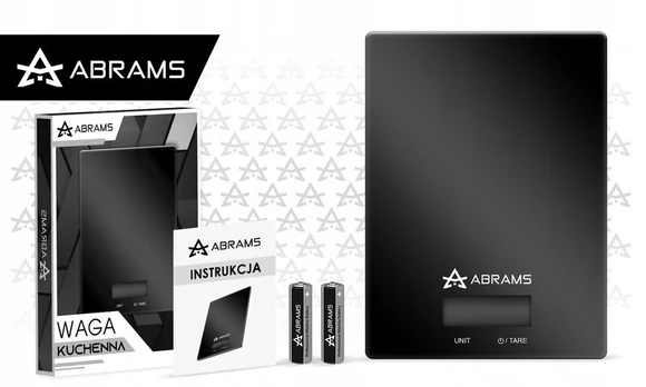 Virtuvinės svarstyklės Elektroninės virtuvinės svarstyklės ABRAMS juodos, 1 g–5 kg