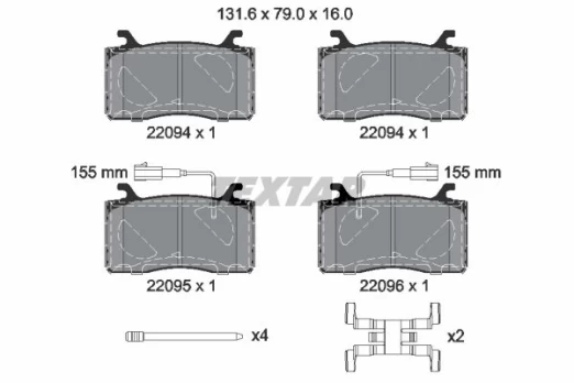 TEXTAR 2209401 Brake pad set