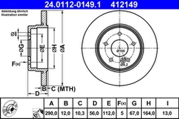 ATE 24.0112-0149.1 Brake Disc kaina