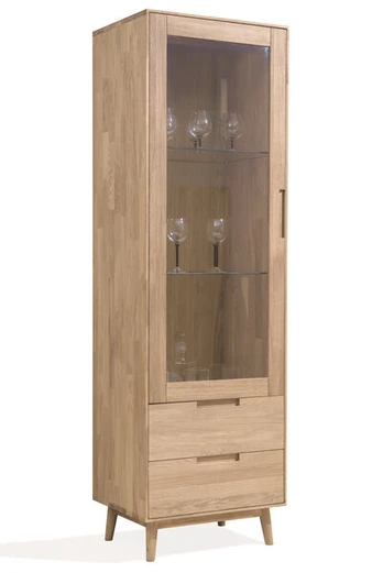Spintelė su vitrina Nord 1 (balintas ąžuolas)