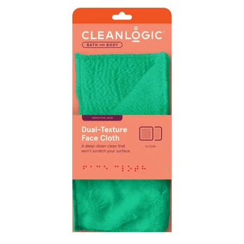 Cleanlogic Sensitive Skin Dual-Texture Face Cloth Veido šluostė Emerald