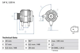 BOSCH 0 986 083 910 Kintamosios srovės generatorius