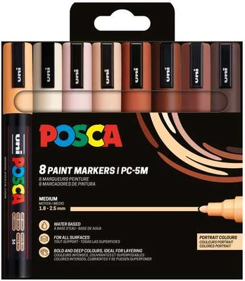 POSCA PC-5M 8stk Portrait Colours (Nyhed 2026!)