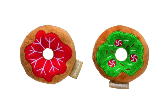 Žaislas šuniui, pliušinis Karlie, 10 cm, raudonas/žalias