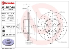 Stabdžių diskas BREMBO 09.B337.2X kaina