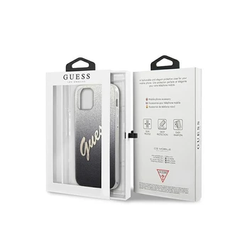 Originalus dėklas Guess GUHCP12SPCUGLSBK iPhone 12 mini 5.4  Juodas hardcase Glitter Gradient Script