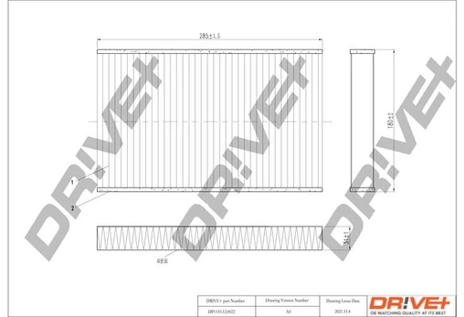 Filtras, salono oras Dr!ve+ DP1110.12.0022