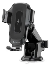 Devia car holder EA497 with wireless inductive charger juodas 15W with suction cup