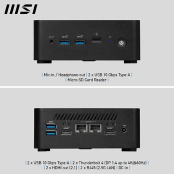 MSI Cubi NUC 1M Intel Core 3 100U (14th Gen - Series 1) Barebone, NUC, SFF, Mini Computer, HTPC, (NO RAM, NO Storage, NO OS), Intel Graphics/DDR5/Dual ThunderBolt 4/Dual HDMI/Dual LAN/WiFi 6E/BT 5.3/VESA - NUC 1M i3 100U BB