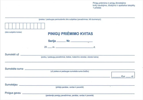 Technoinform Pinigų priėmimo kvitas, be Nr., A5, 2x50 0720-059