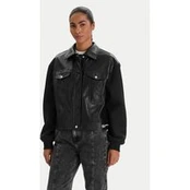 Karl Lagerfeld Jeans Dirbtinės odos striukė B1W15027 Juoda Regular Fit