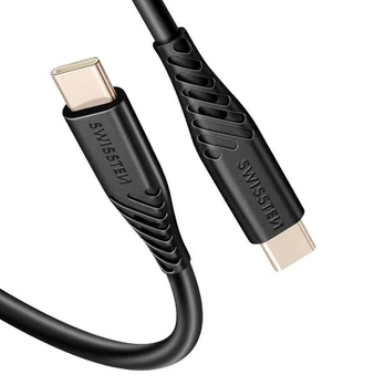 USB-C į USB-C 60W Silikoninis Antivirimų Swissten Juodas