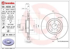BREMBO 09.4939.21 Brake Disc kaina