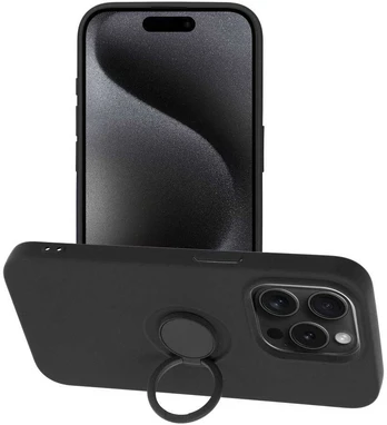 Dėklas Oem SILICONE RING Case for IPHONE 15 PRO juodas