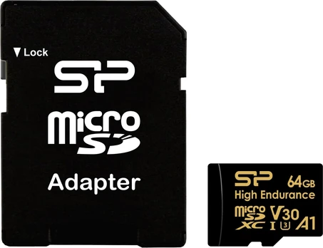 Silicon Power microSDXC High Endurance 64GB V30 + adapteris